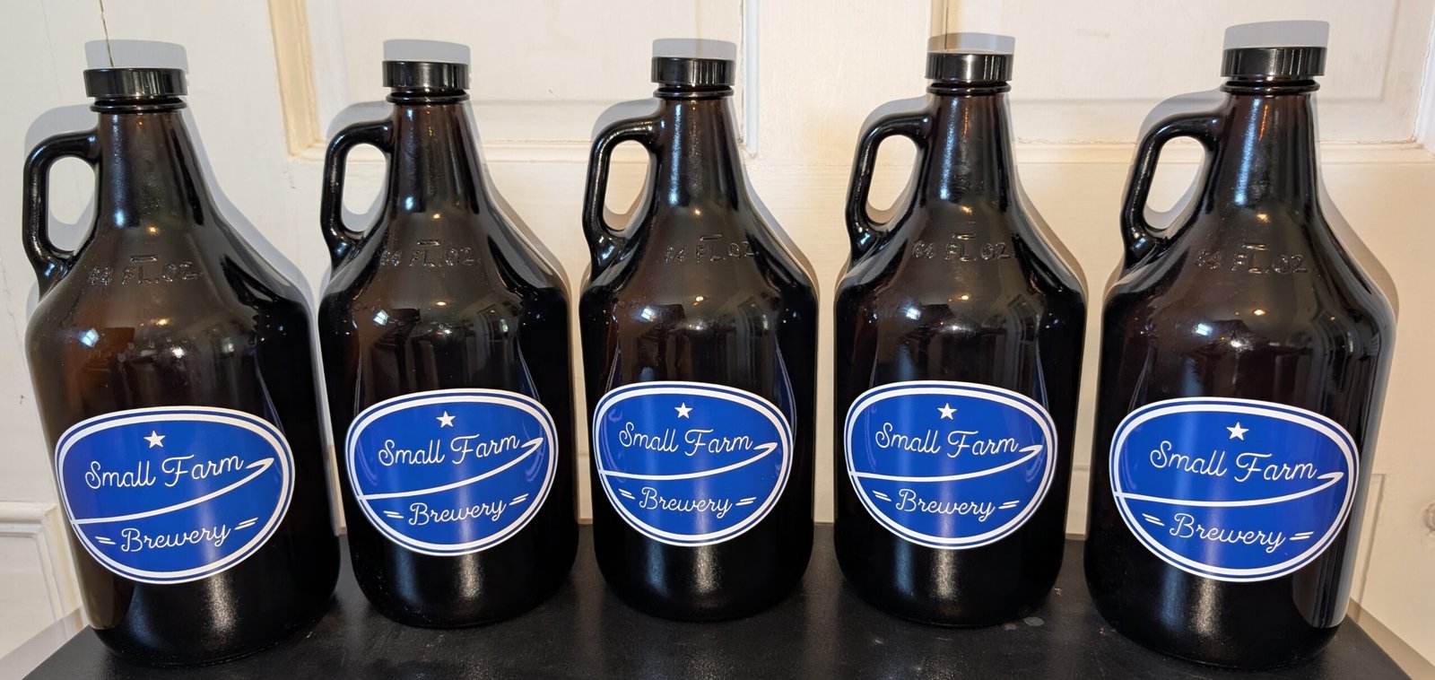Small Farm Brewery growlers